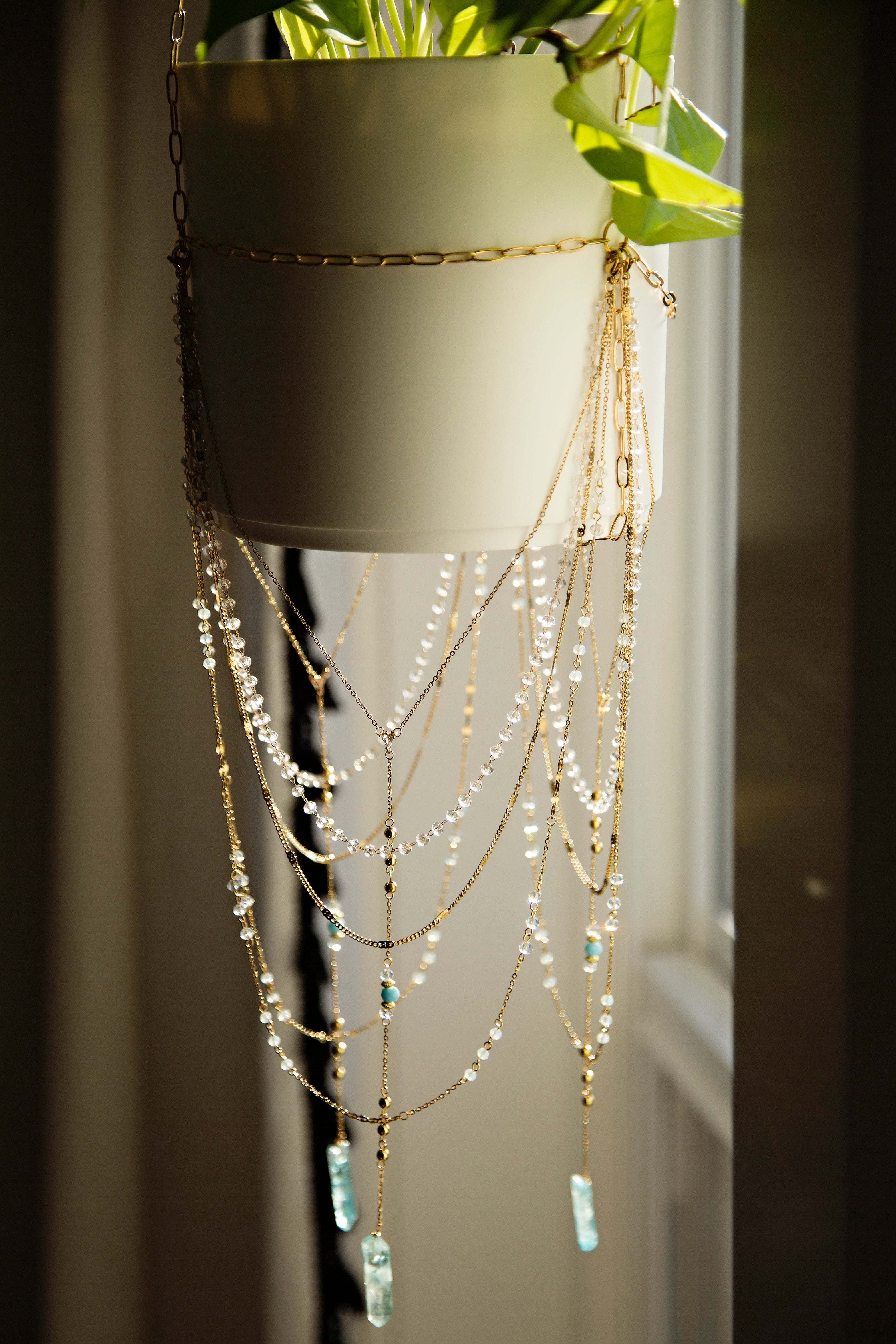 chain for plant hanger Dainty Cascade Suncatcher Plant Hanger